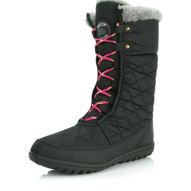 DailyShoes Womens Comfort Round Toe Mid Calf Flat Ankle High Eskimo Winter Fur Snow Boots Black Lime DailyShoes Womens Comfort Round Toe Mid Calf Flat Ankle High Eskimo Winter Fur Snow Boots Black Lime